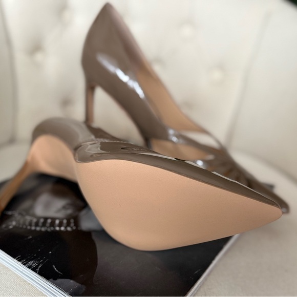 Elegant Tan / olive laser cut Women's Heels - Picture 4 of 14